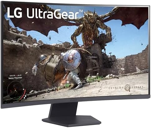LG 32GS60QC-B Ultragear 32-inch Curved Gaming Monitor QHD (2560x1440) 180Hz 1ms 1000R AMD FreeSync HDR10 HDMIx2 DisplayPort Borderless Design Black Stabilizer DAS Crosshair FPS Counter - Black - Image 2