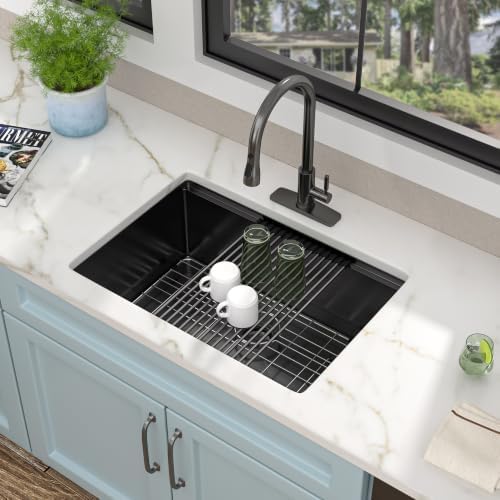 27"x19" Gunmetal Black Undermount Workstation Kitchen Sink - Image 3
