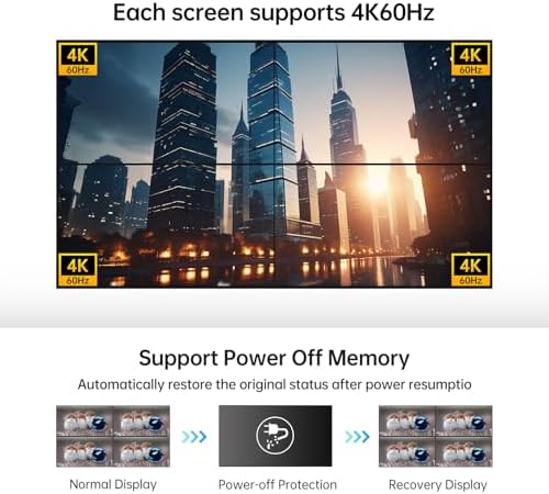 MT-VIKI 4K60Hz HDMI Video Wall Controller 2x2, [4K Input & 4K Output], 180° Rotate, HDMI 2.0, HDCP 2.2, 18Gbps, RGB 4:4:4 - Image 6