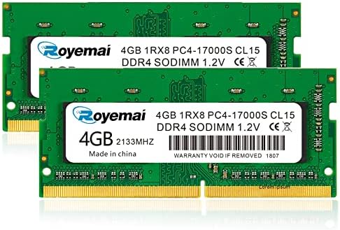 8GB PC4-17000 DDR4 2133 2X4GB RAM PC4 17000S 2133MHZ Sodimm 1Rx8 260-pin 1.2v 8G Memory Upgrade for Laptop by DUOMEIQI