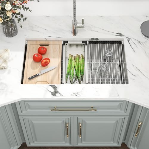 Kichae 32 Undermount Kitchen Sink Stainless Steel 16 Gauge Workstation - Image 2