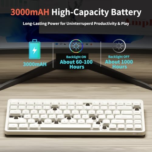 nuphy Node75 Tri-Mode Wireless Mechanical Gaming Keyboard - White - Image 6