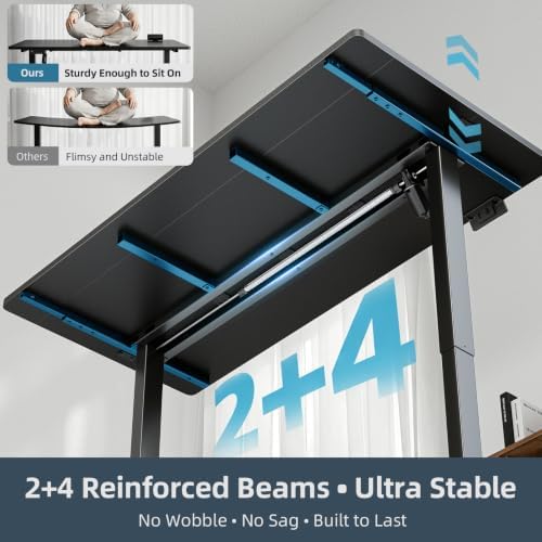 60 x 30 Inch Electric Standing Desk with Flip-Top Cable Management - Image 3