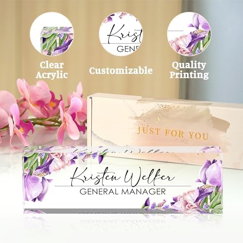 Personalized Lily Name Plates for Office - Gifts for Teacher, Boss, Employee Appreciation - Desk Decor - Image 4