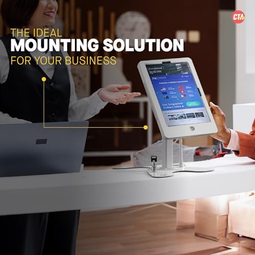 Dual Kiosk Stand – CTA Security Stand with Locking Case, Cable, Stylus, and Tether for iPad Gen. 5-6, Air 1-2, and Pro 9.7” - White (PAD-ASKW) - Image 6