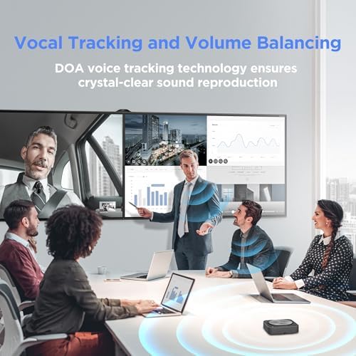 MAXHUB BM35 Wireless Bluetooth Microphone Conference Speakerphone, 360° Omnidirectional Sound Pickup 20ft Radius 8-Array Microphones, AI Noise Reduction NFC Wireless Quick Connection, 15H Talk Time - Image 5