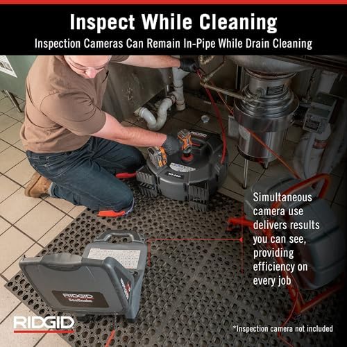 RIDGID 76198 FlexShaft K9-204+ Drain Cleaning Machine for 2" to 4" Pipe, Professional Wall-to-Wall Drain Cleaning Machine with 70' of 5/16" FlexShaft Cable - Image 5