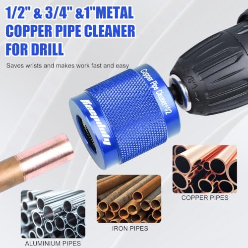 1/2", 3/4", 1" Copper Pipe Cleaner for Drill with Copper Fitting Brush - Image 7