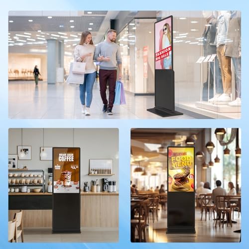 49 inch Indoor Digital Signage Touchscreen IPS Floor Standing Digital Kiosks Interactive Displays with WiFi HDMI/USB Input Auto AD Player, Android OS Black - Image 2