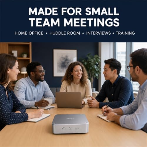 Conference Speakerphone, 4-Mic 360° Pickup, Bluetooth 5.3 & USB - Image 4
