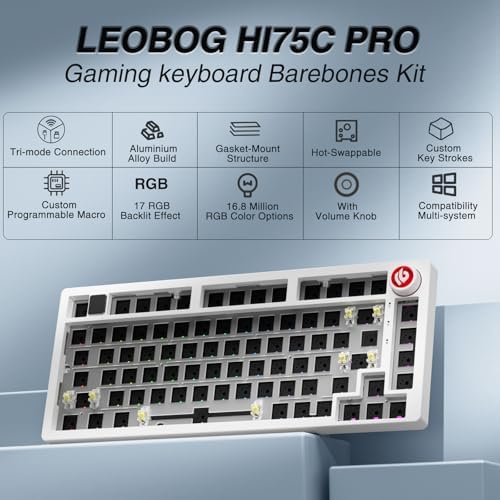 LEOBOG Hi75C Pro Wireless Mechanical Keyboard Kit 75% Barebones DIY Base - Image 2