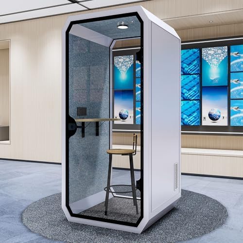 Office Pod Booth with Audio Privacy - Portable Sound Booth Includes Diamond Shaped Frame Design,Separate Room with Light,Fans, USB Port for Study,Telephone Booth(39.76IN) by X-Comfot