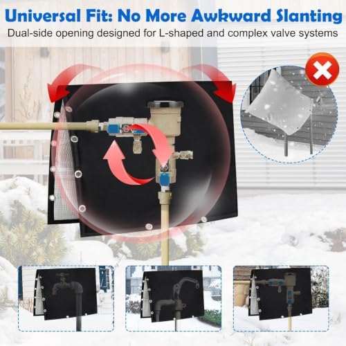 2-Way Open Backflow Preventer Insulation Cover, 30" Wx24 H, Black - Image 7