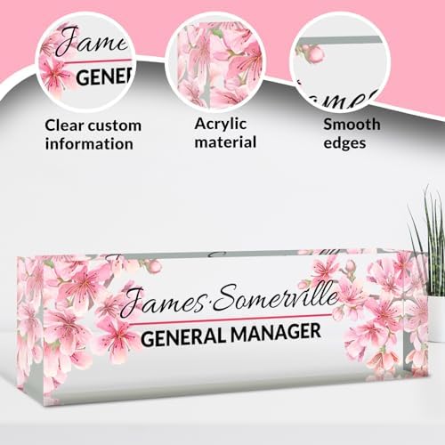Desk Name Plate Personalized, Custom Name Plate for Desk, Acrylic Desktop Accessories, Office Gift & Decor for Women Men, Teacher Nurse Boss Employee Appreciation Gifts - Image 3