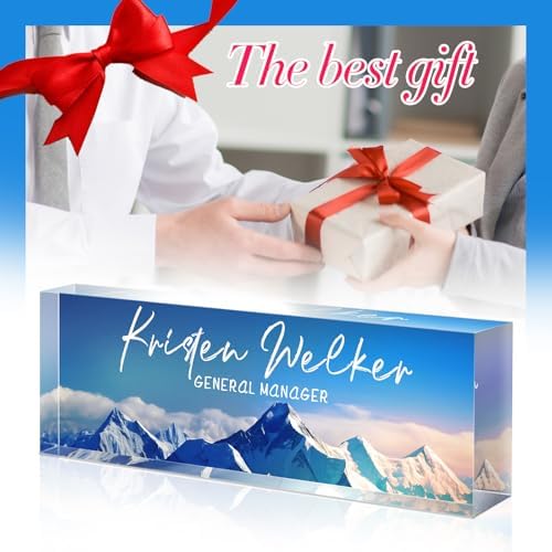 Custom Office Name Plate for Desk - Desk Name Plate Personalized Gifts for Coworkers, Boss, Employees, Teacher, Nurse - Office Desk Decor for Women Men - Employee Appreciation Gifts (Snow Mountain) - Image 6