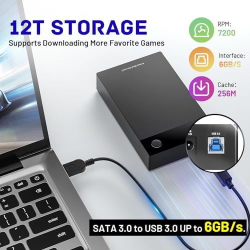 Kinhank External HDD Hard Drive with 96000+ Retro Games,Compatible with 400+ Emulators,12TB Retro Gaming Hard Drive,Portable Game Hard Drive Disk for Win 7/8/10/11 - Image 3