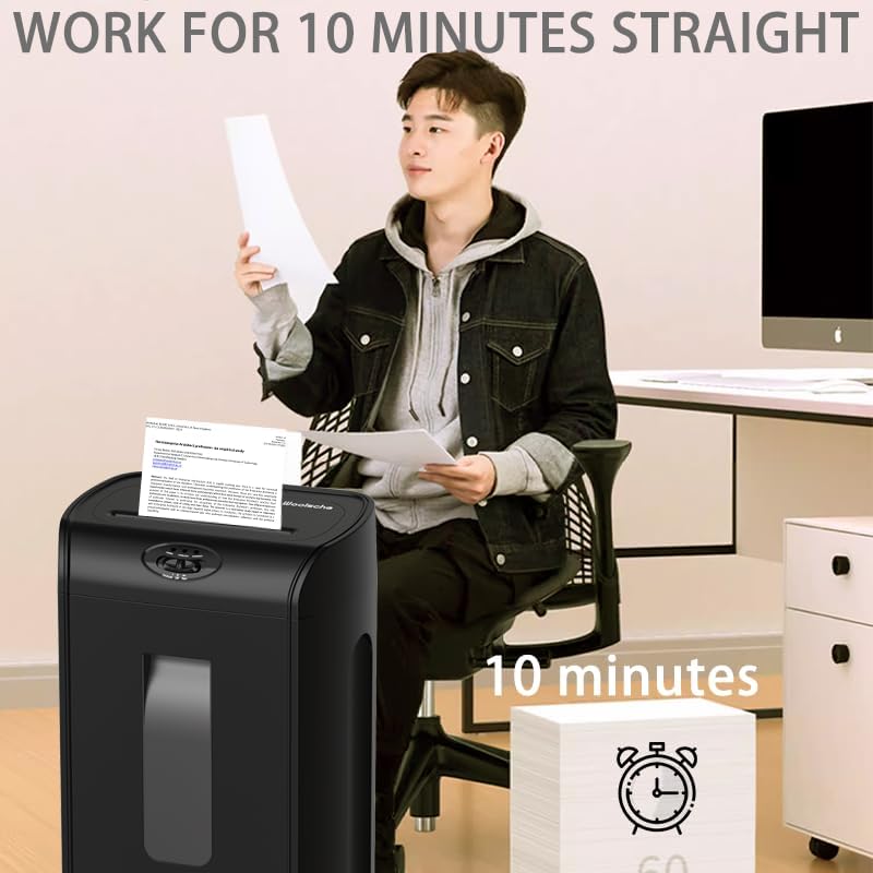 Paper Shredder, 16-Sheet Cross Cut with 4.76-Gallon Pull Out Basket, P-4 Security Level, 3-Mode Design Shred Paper and CD/Credit Card, Durable&Fast with Jam Proof System Shredder for Office - Image 6