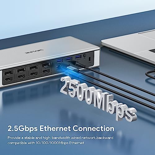 WAVLINK DisplayLink Laptop Docking Station Quad Monitor 4K@60Hz for MacBook - Image 4