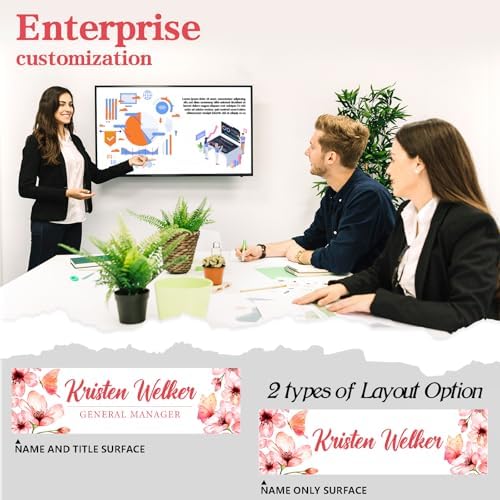 Custom Office Name Plate for Desk - Desk Name Plate Personalized Gifts for Coworkers, Boss, Employees, Teacher, Nurse - Office Desk Decor for Women Men - Employee Appreciation Gifts (Pink Flowers) - Image 4