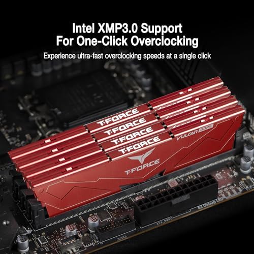 TEAMGROUP T-Force Vulcan DDR5 32GB (2x16GB) 6000MHz (PC5-48000) CL38 Intel XMP 3.0 & AMD Expo Compatible Desktop Memory Module Ram Red FLRD532G6000HC38ADC01 - Image 3