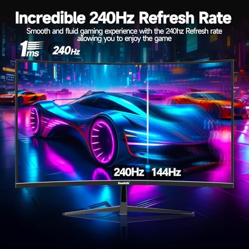 Gawfolk 32 Inch Curved Gaming Monitor 240Hz, 1800R PC Monitor Full HD 1080P - Image 3