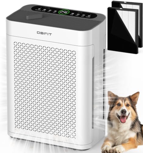Air Purifiers for Home Large Room up to 3000sq.ft, DBFIT HEPA Double-Sided Air Purifier with Washable Filter, PM 2.5 Display Air Quality Sensor, Air Cleaner for Bedroom, Dorm Room, Pets, Office, AP300 by DBFIT