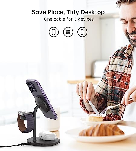 3 in 1 Magnetic Wireless Charging Station for Apple Devices,15W for Magsafe - Image 3