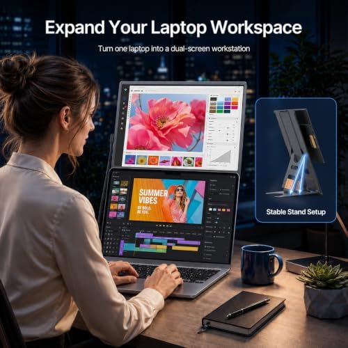 Laptop Screen Extender 15.6", 5 Modes & Detachable Slim Portable Monitor - Image 4