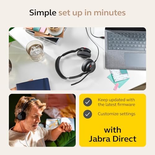 Jabra Evolve2 50 Wired Dual-Ear Headset with Noise-Cancelling Mic, Black - Image 5
