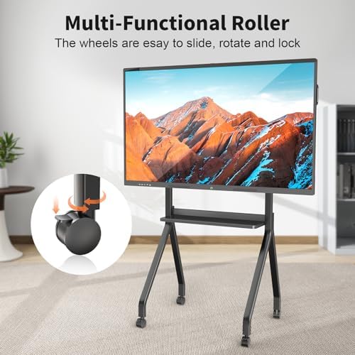 Smart Board Portable Stand with Four Lockable Wheels for Interactive Whiteboard 75-85 Inch, Home School Office - Image 2