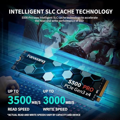 fanxiang S500 Pro 2TB NVMe SSD M.2 PCIe Gen3x4 2280 Internal Solid State Drive, SLC Cache 3D NAND TLC, Up to 3500MB/s, Compatible with Laptop and PC Desktops(Black) - Image 2