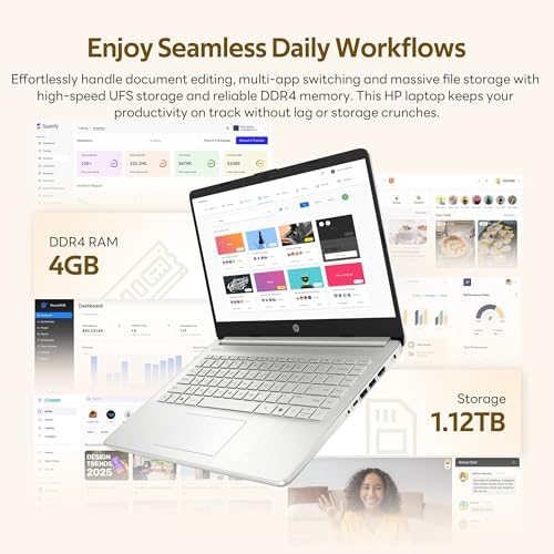HP Stream 14" HD Student&Business Laptop with AI Copilot, Intel Processor N150, 4GB RAM, 1.12TB Storage (128GB UFS + 1TB Docking Station), 1 Year Office 365, Intel Graphics, Win 11, Natural Silver - Image 3