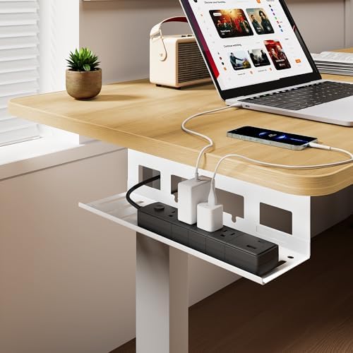 PEGZONE Under Desk Cable Management Tray, 15.7'' Screw-Mount Steel Rack - Image 3