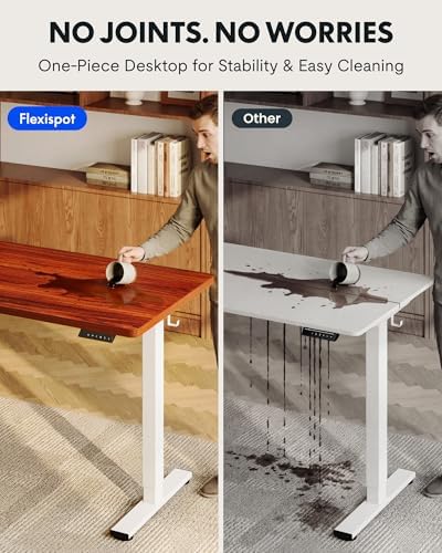 FLEXISPOT EN1 60"x24" One-Piece Standing Desk, Mahogany - Image 4