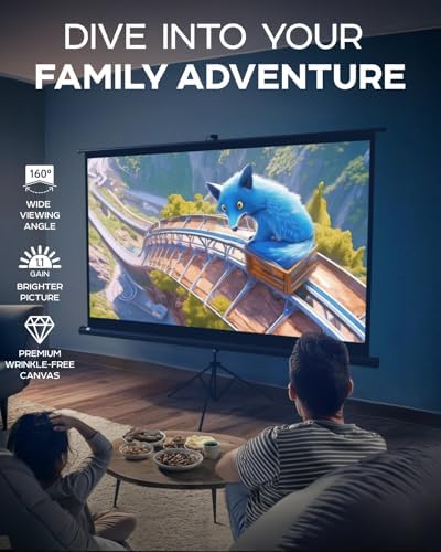 Projector Screen with Stand 100 inch 16:9 for Movies & Presentations - Image 2