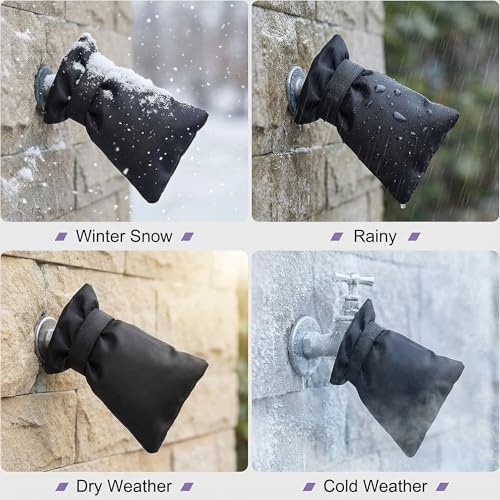 Outdoor Faucet Covers for Winter 3 Packs Hose Bib Protector Spout Cover,Garden Faucet Socks, Outside Spigot Pipe Freeze Protection Cover,Insulated Tap Pouch (small) - Image 6