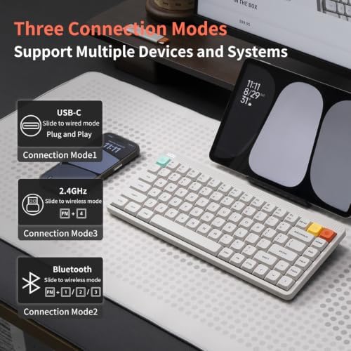 nuphy Node75 Hot-swap Wireless Mechanical Keyboard White-Brown Nano Switch - Image 2