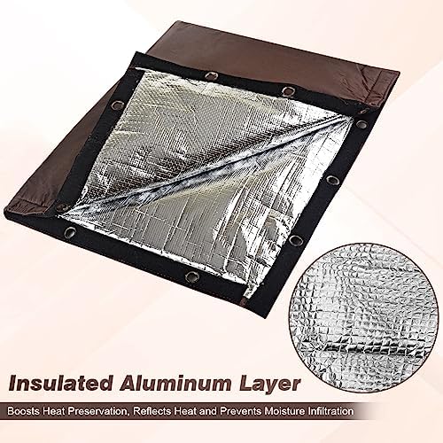 Backflow Preventer Insulation Cover - Winter Freeze Protection for Outdoor Pipes, Irrigation & Sprinkler Valves, 16''W x 20''H (Brown) - Image 4