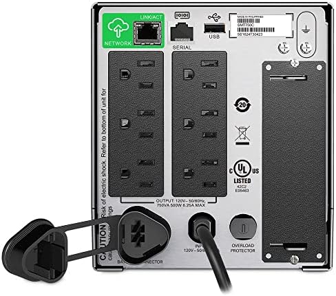 APC Smart-UPS, SMT750C Tower Back-UPS, 750 VA Backup Battery Power Supply, 6 x NEMA 5-15R, SmartConnect Port, SmartSlot, AVR, LCD Bundled with 16GB USB Storage - Image 2