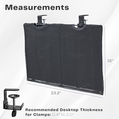 VIVO Black Clamp-on 24 inch Desk Cable Management Sleeve, DESK-SKIRT-24P - Image 3