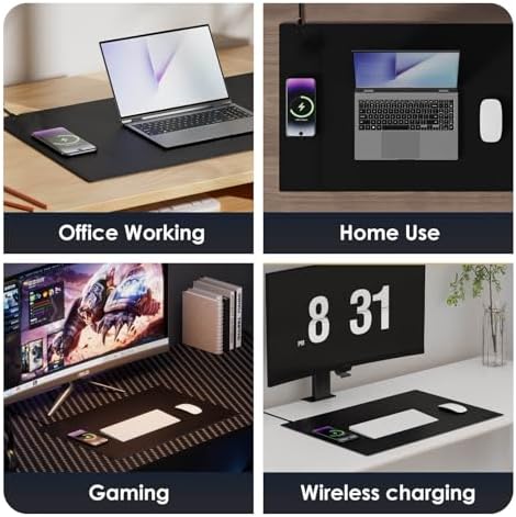 Wireless Charging Mouse Pad, 15W Fast Charge, 31"x11.7" (Left) - Image 7
