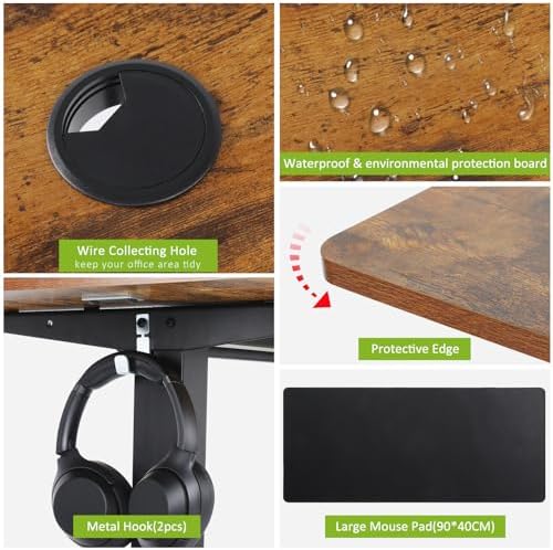 farexon 63x24In Electric Standing Desk Adjustable Height with Mouse Pad - Image 6