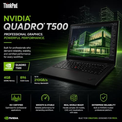 Lenovo ThinkPad P14s Mobile Workstation Laptop, 14" FHD IPS Anti-Glare Display, Intel Core i5-1135G7, 40GB RAM | 1TB SSD, NVIDIA Quadro T500 Graphics, Backlit Keyboard, Fingerprint, Windows 11 Pro - Image 4