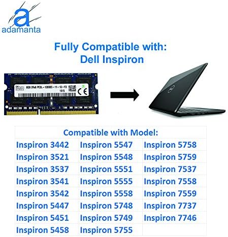 Factory Original 16GB (2x8GB) Compatible for Dell Alienware Inspiron Latitude Optiplex Precision Vostro DDR3L 1600Mhz PC3L-12800 SODIMM 2Rx8 CL11 1.35v Laptop Memory Upgrade RAM SNPN2M64C/8G Adamanta - Image 4