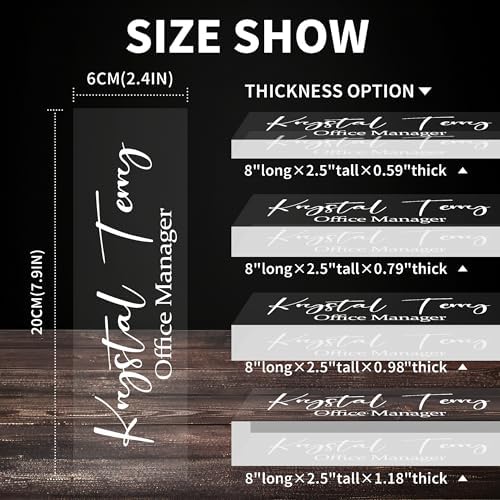 Personalized Name Plate for Desks, Custom Desk Name Plates, Acrylic Name Plate Office Desk Accessories, Personalized Office Gifts for Coworkers Teachers, Employee Appreciation Gifts (Engraved) - Image 5