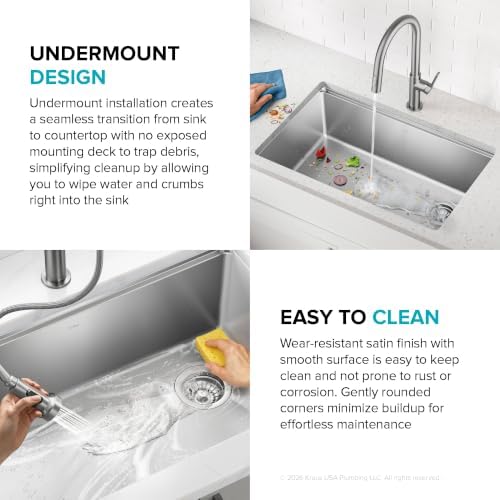 KRAUS Fairlane 25 in Undermount Workstation Single Bowl 18-Gauge Stainless Steel Kitchen Sink with Accessories, KWU611-25 - Image 7