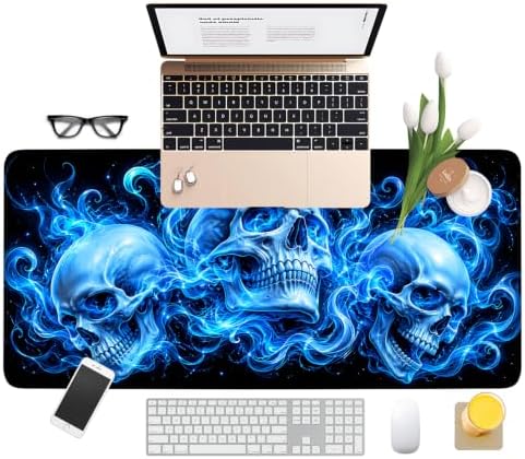 Halloween Skeletons Extended Gaming Mouse Pad 35.4"x15.7" Large Extended Pad Desk Mat Anti-Slip Rubber Base & Durable Stitched Edges for Gamers Smooth Mouse Pad Writing Surface for Desk Office/Home - Image 3