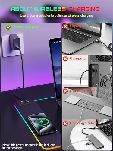 Mouse Pad with Wireless Charging, 31.5" x 15.75" XXL Large Desk Mat - Image 6