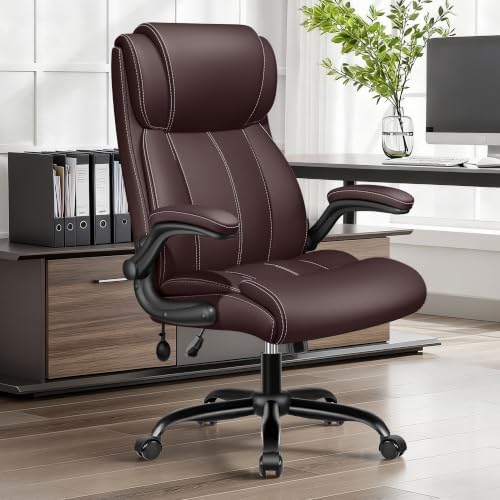 BESTFAIR Ergonomic Office Chair, Inflatable Lumbar Support High Back Coffee - Image 2