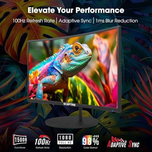 New! Sceptre Curved 27-inch Gaming Monitor 100Hz 1080p R1500 98% sRGB HDMI x2 VGA Build-in Speakers, VESA Wall Mount Machine Black 2026 (C275W-1920RN Series) - Image 4